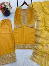 Jf 040 Pure Fendy Silk With Heavy Embroidery Sequence Work Readymade Suits Online Wholesale